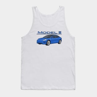 Model 3 Car electric vehicle blue Tank Top